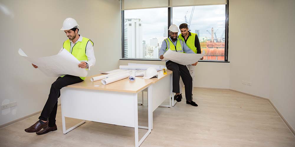 professional engineer construction foreman team discussion working in business industry architect PGL Expert installation services